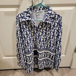 Navy and White Casual Or Formal Shirt